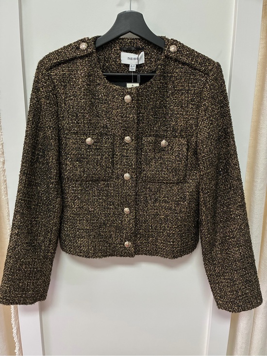 Reiss Jackets & Blazers - Reiss NWT Textured Tweed Lady Jacket with Silver Buttons